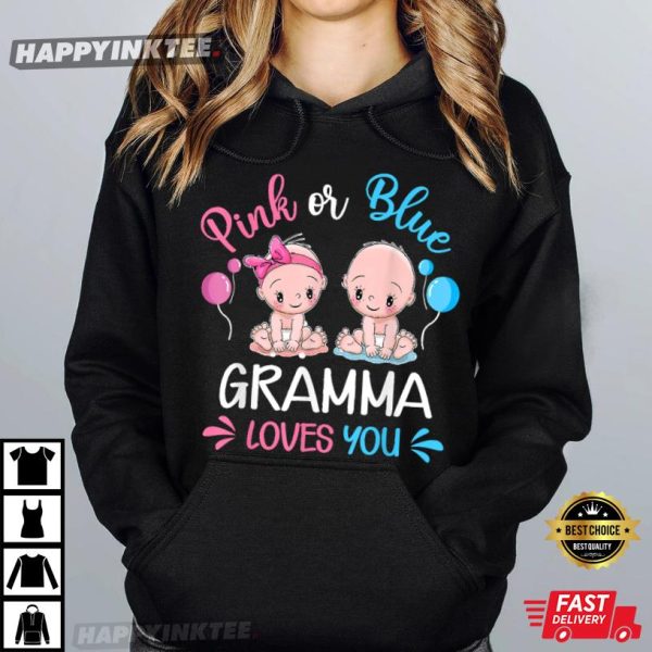 Gift For Mom Pink Or Blue Gramma Loves You T-Shirt – Apparel, Mug, Home Decor – Perfect Gift For Everyone