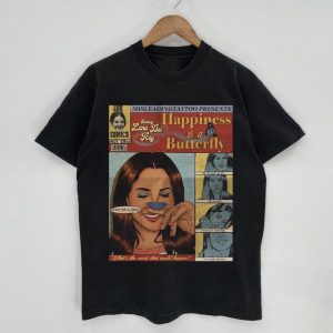 Happiness Is A Butterfly Lana Del Rey Vintage Comic Style T-shirt – Apparel, Mug, Home Decor – Perfect Gift For Everyone