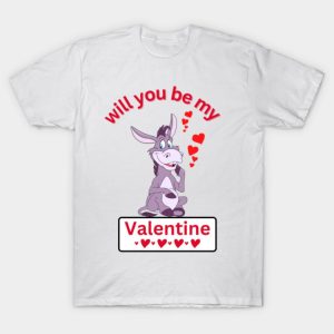 Happy Valentines Day Donkey will you be my Valentine funny 2023 T shirt 1