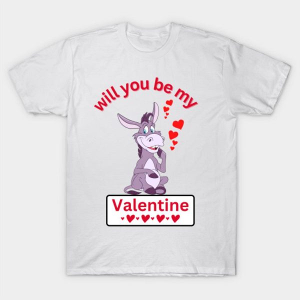 Happy Valentine’s Day Donkey will you be my Valentine funny 2023 T-shirt