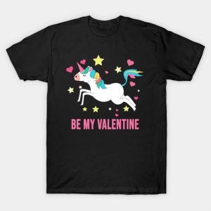 Happy Valentine’s Day Unicorn be my Valentine funny 2023 T-shirt