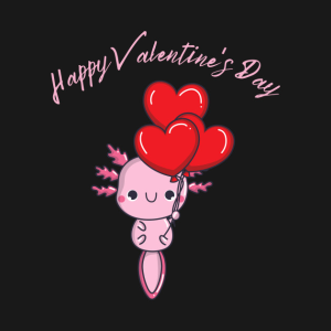 Happy Valentines Day cartoon Axolotl balloon funny 2023 T shirt 2