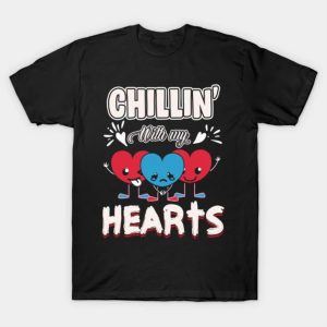 Happy Valentines Day chillin with my hearts Valentine funny 2023 T shirt 1