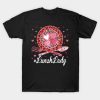 Happy Valentine’s Day lunch lady leopard heart funny 2023 T-shirt