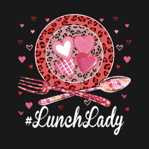 Happy Valentines Day lunch lady leopard heart funny 2023 T shirt 2