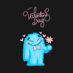 Happy Valentine’s Day monster flower Valentine funny 2023 T-shirt