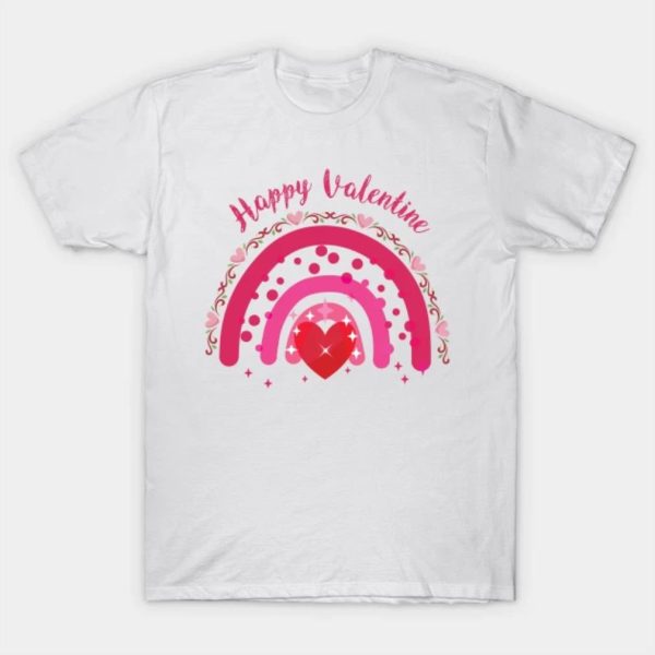 Happy Valentine’s Day rainbow happy Valentine funny 2023 T-shirt