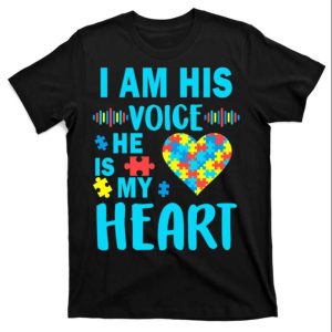 I Am His Voice He Is My Heart Autism Dad Shirt The Best Shirts For Dads In 2023 Cool T shirts 1