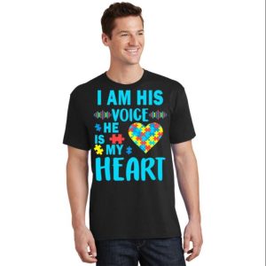 I Am His Voice He Is My Heart Autism Dad Shirt The Best Shirts For Dads In 2023 Cool T shirts 2