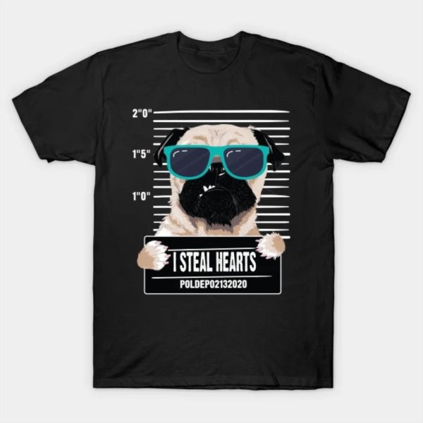 I Steal Hearts Pug Valentines Day Funny shirt