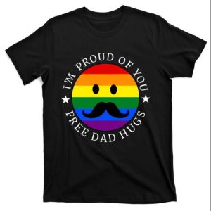 LGBT Flag Smile Face Proud Dad T Shirt Lgbt The Best Shirts For Dads In 2023 Cool T shirts 1