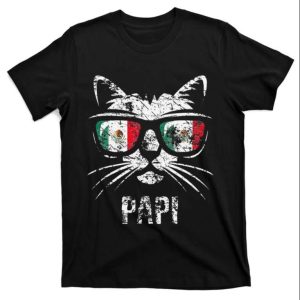 Mexico Flag Funny Cat Daddy Saying T-Shirt – The Best Shirts For Dads In 2023 – Cool T-shirts