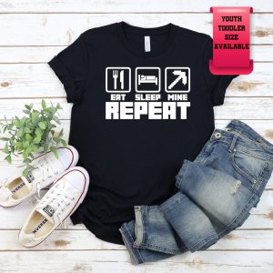 Minecraft Eat Sleep Mine Shirt, Kid Tee Shirts – Apparel, Mug, Home Decor – Perfect Gift For Everyone