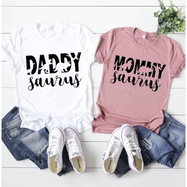 Mommy Saurus And Daddy Saurus Matching Family Tee Shirt – The Best Shirts For Dads In 2023 – Cool T-shirts