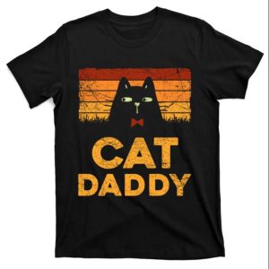 Nostalgic Meows – Retro Cat Daddy Tee – The Best Shirts For Dads In 2023 – Cool T-shirts