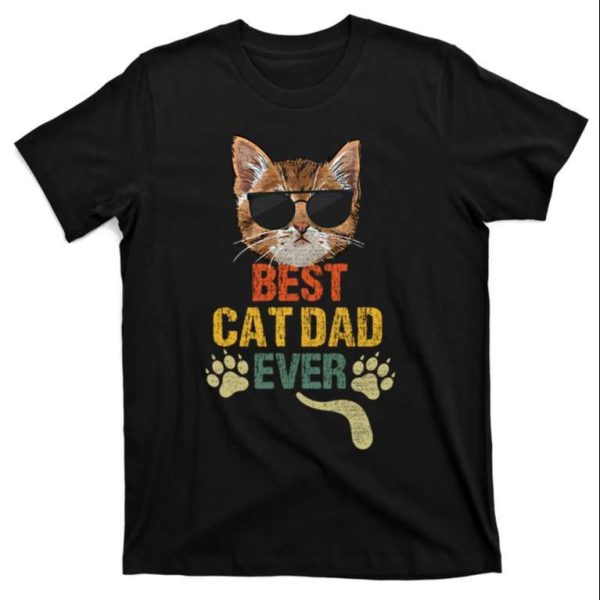 Old-School Meowster – Vintage Best Cat Dad Ever Tee – The Best Shirts For Dads In 2023 – Cool T-shirts