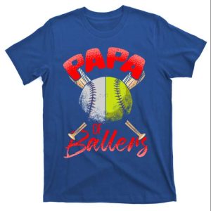 Papa Of Ballers Softball Dad Pitcher Baseball Bat T Shirt The Best Shirts For Dads In 2023 Cool T shirts 1