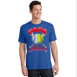 Papa Of Ballers Softball Dad Pitcher Baseball Bat T-Shirt – The Best Shirts For Dads In 2023 – Cool T-shirts