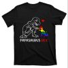 Papasaurus Rex T Rex Dinosaur Proud Dad Lgbt Pride Funny T-Shirt – The Best Shirts For Dads In 2023 – Cool T-shirts