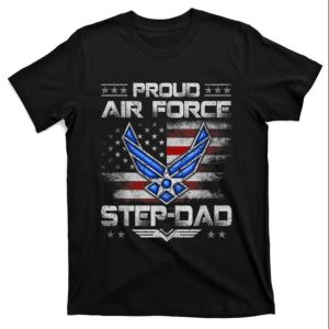 Proud Air Force Step Dad Veteran Vintage USA Flag T Shirt The Best Shirts For Dads In 2023 Cool T shirts 1