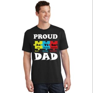 Proud Autism Dad Periodic Table Puzzle T-Shirt – The Best Shirts For Dads In 2023 – Cool T-shirts