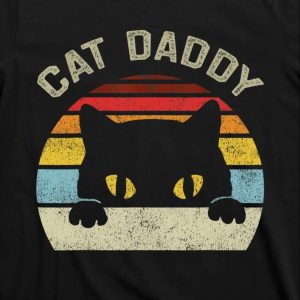 Retro Black Cat Daddy T-Shirt For Men – Perfect Gift For Father’s Day – The Best Shirts For Dads In 2023 – Cool T-shirts
