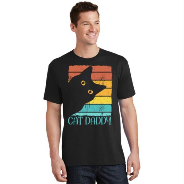 Retro Cat Daddy T-Shirt Funny Gift For Cat-Loving Fathers – The Best Shirts For Dads In 2023 – Cool T-shirts