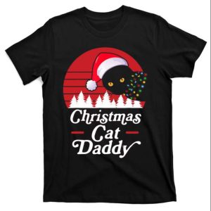 Retro Christmas Cat Daddy T-Shirt – Featuring A Festive Necklace Of Lights – The Best Shirts For Dads In 2023 – Cool T-shirts