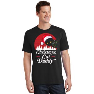 Retro Christmas Cat Daddy T-Shirt – Featuring A Festive Necklace Of Lights – The Best Shirts For Dads In 2023 – Cool T-shirts