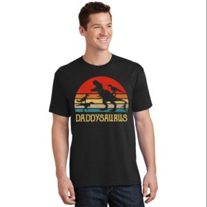 Retro Daddy Dinosaur Daddysaurus Fathers Day T-Shirt For Men – The Best Shirts For Dads In 2023 – Cool T-shirts
