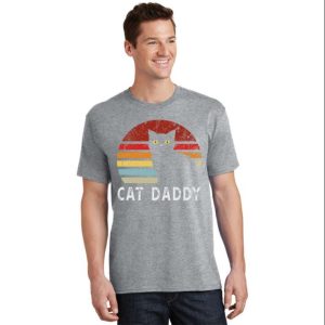 Retro Funny T-Shirt For Cat Lovers Vintage Sunset Cat Daddy – The Best Shirts For Dads In 2023 – Cool T-shirts
