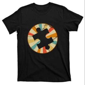 Retro Puzzle Autism Dad Autism Awareness Day T Shirt The Best Shirts For Dads In 2023 Cool T shirts 1