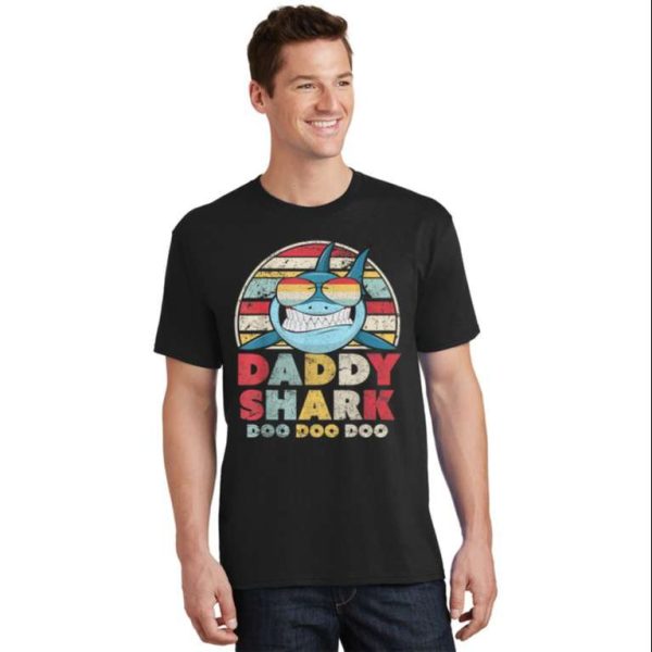 Retro Style Daddy Shark Sunglasses T-Shirt – The Best Shirts For Dads In 2023 – Cool T-shirts