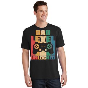 Retro Video Gamer New Dad Level Unlocked T Shirt The Best Shirts For Dads In 2023 Cool T shirts 2
