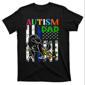 Roar With Pride Rex Dinosaur Autism Dad T Shirt The Best Shirts For Dads In 2023 Cool T shirts 1