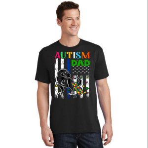 Roar With Pride Rex Dinosaur Autism Dad T-Shirt – The Best Shirts For Dads In 2023 – Cool T-shirts