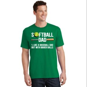 Softball Dad Just Like A Baseball Dad But With Bigger Balls Cute Shirt – The Best Shirts For Dads In 2023 – Cool T-shirts