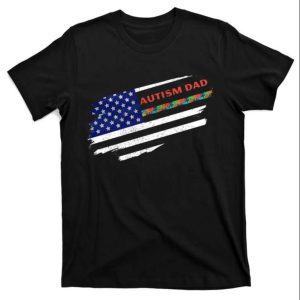 Vintage American Flag USA Autism Dad Awareness T-Shirt – The Best Shirts For Dads In 2023 – Cool T-shirts