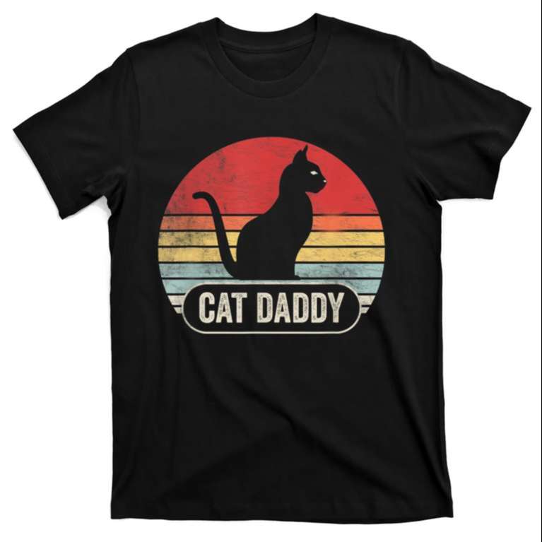 Vintage Retro Cat Daddy T-Shirt - Perfect Gift For Cat Lovers - The Best Shirts For Dads In 2023 - Cool T-shirts
