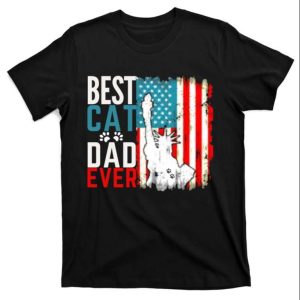 Vintage Usa American Flag Best Cat Dad Ever Cat Daddy Shirt – The Best Shirts For Dads In 2023 – Cool T-shirts