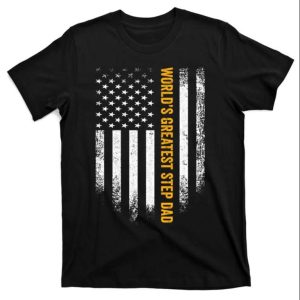 Worlds Greatest Step Dad Usa American Flag – Stepdad Shirts – The Best Shirts For Dads In 2023 – Cool T-shirts