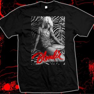 Zebra Background Blondie Debbie Harry Unisex Vintage T-shirt Best Fans Gifts – Apparel, Mug, Home Decor – Perfect Gift For Everyone