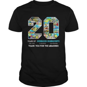 20 years of Spongebob Squarepants thank you for memories shirt