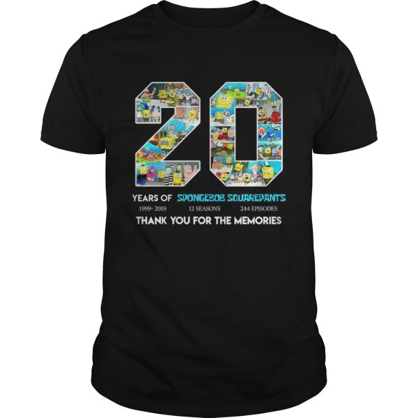 20 years of Spongebob Squarepants thank you for memories shirt