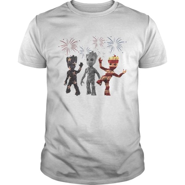 3 Baby Groot American Flag shirt