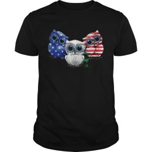 4th July Three Owl American Flag shirt