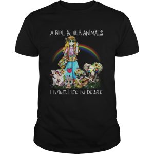 A Girl her animals living life in peace T-Shirt
