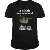 A sloth does more work than my pancreas shirt