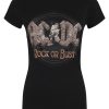 ACDC Rock Or Bust Ladies Black T-Shirt