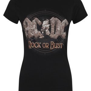ACDC Rock Or Bust Ladies Black T-Shirt
